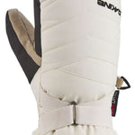 Dakine Ladies Alero Mittens - Mittens are white with a quilted pattern and a fuzzy, off-white trim around the wrist.