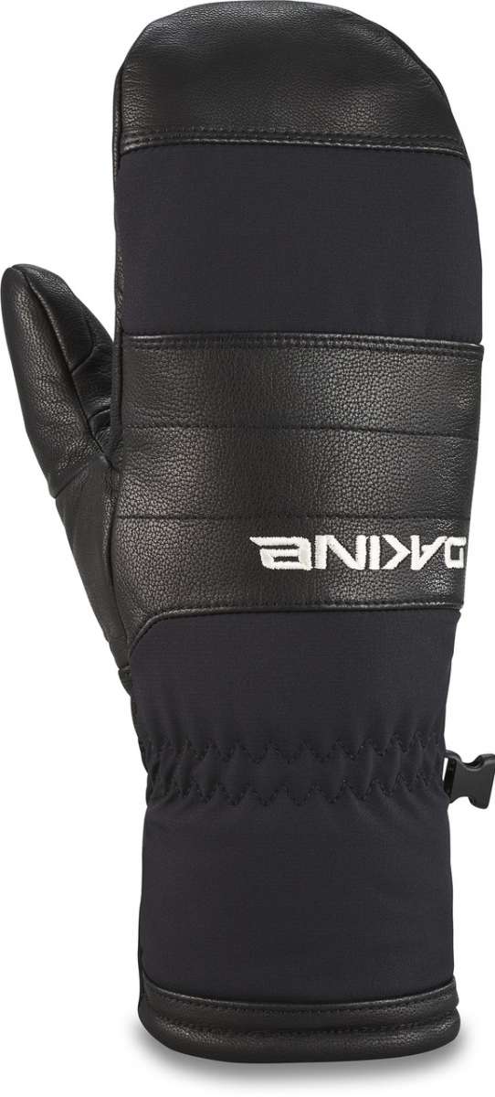Dakine Ladies Baron GORE-TEX Index Mitt 2022-2023 - Mitts are black with a textured pattern on the palm and fingers, featuring a strap closure at the wrist.