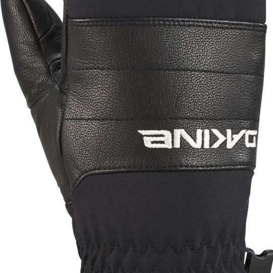 Dakine Ladies Baron GORE-TEX Index Mitt 2022-2023 - Mitts are black with a textured pattern on the palm and fingers, featuring a strap closure at the wrist.