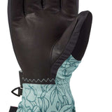 Dakine Women's Camino Leather Gloves - A pair of black leather gloves with a white stitching detail on the wrist strap.