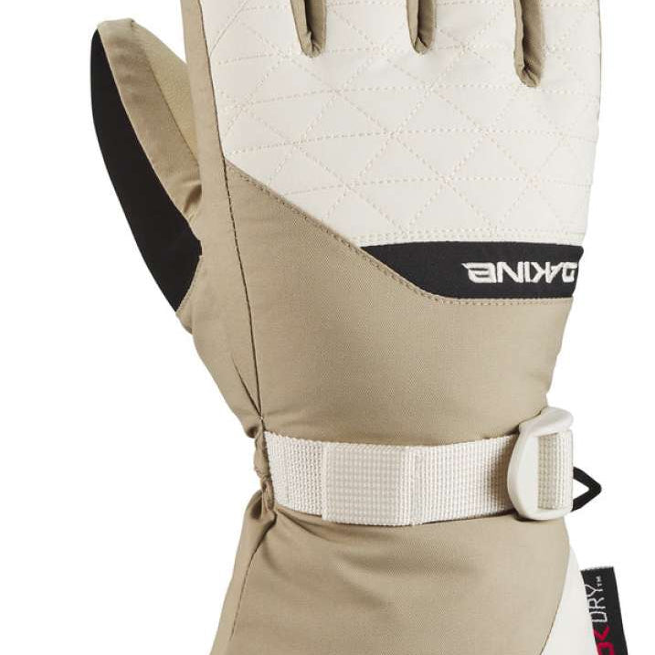 Dakine Women's Camino Leather Gloves - A pair of gloves with a quilted pattern on the back and brown leather palms.