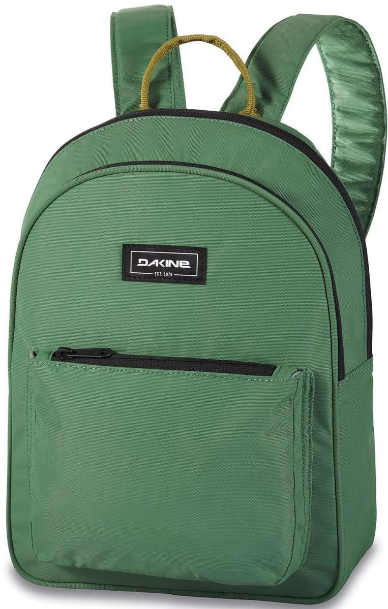 Dakine Ladies Essentials Pack 7L 2022-2023 - A green backpack with a zippered front pocket and two adjustable shoulder straps.