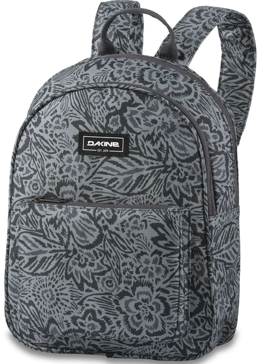 Dakine Ladies Essentials Pack 7L 2022-2023 - A black backpack with a white logo and zippered pockets.
