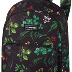 Dakine Ladies Essentials Pack 7L 2022-2023 - A black backpack with a repeating pattern of green leaves and small purple flowers.
