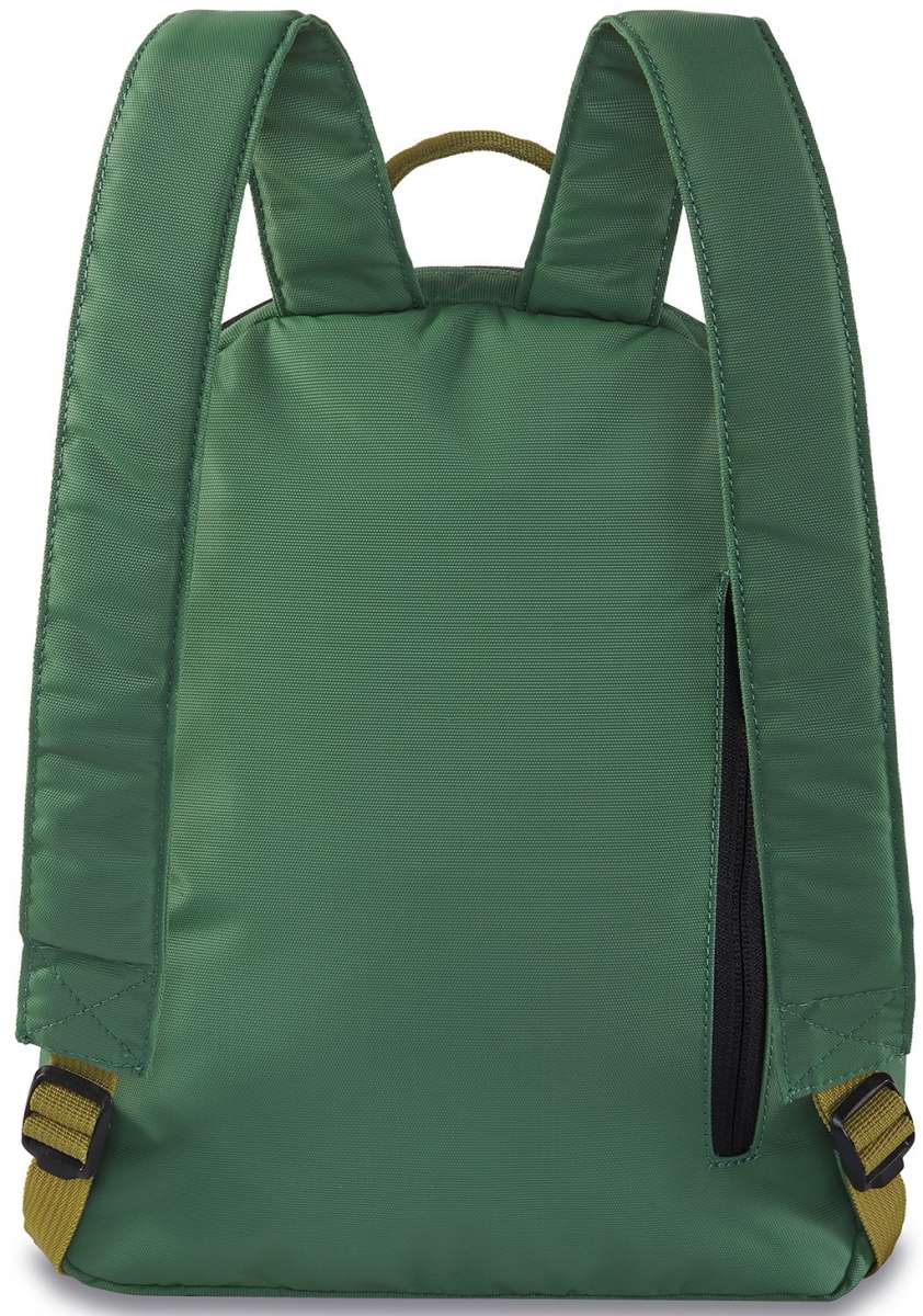 Dakine Ladies Essentials Pack 7L 2022-2023 - A green backpack with a zippered front pocket and two adjustable shoulder straps.
