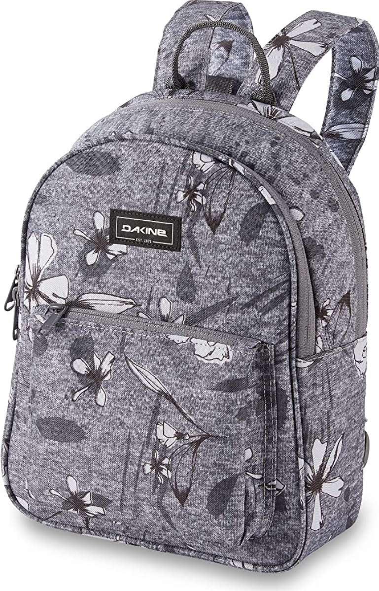 Dakine Ladies Essentials Pack 7L 2022-2023 - A gray backpack with a floral pattern and black straps.