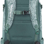 Dakine Ladies Heli Pro 20L Backpack 2024 - A light blue backpack with a floral pattern and black straps.