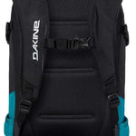 Dakine Ladies Heli Pro 20L Backpack 2024 - A black backpack with a white logo on the front and teal accents along the bottom.