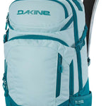 Dakine Ladies Heli Pro 20L Backpack 2024 - A light blue backpack with a zippered front pocket and two side pockets, featuring a "DAKINE" logo in teal on the top.