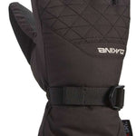 Dakine Ladies Leather Camino Glove 2022-2023 - A black glove with a quilted pattern on the back of the hand and fingers, featuring a strap closure at the wrist.