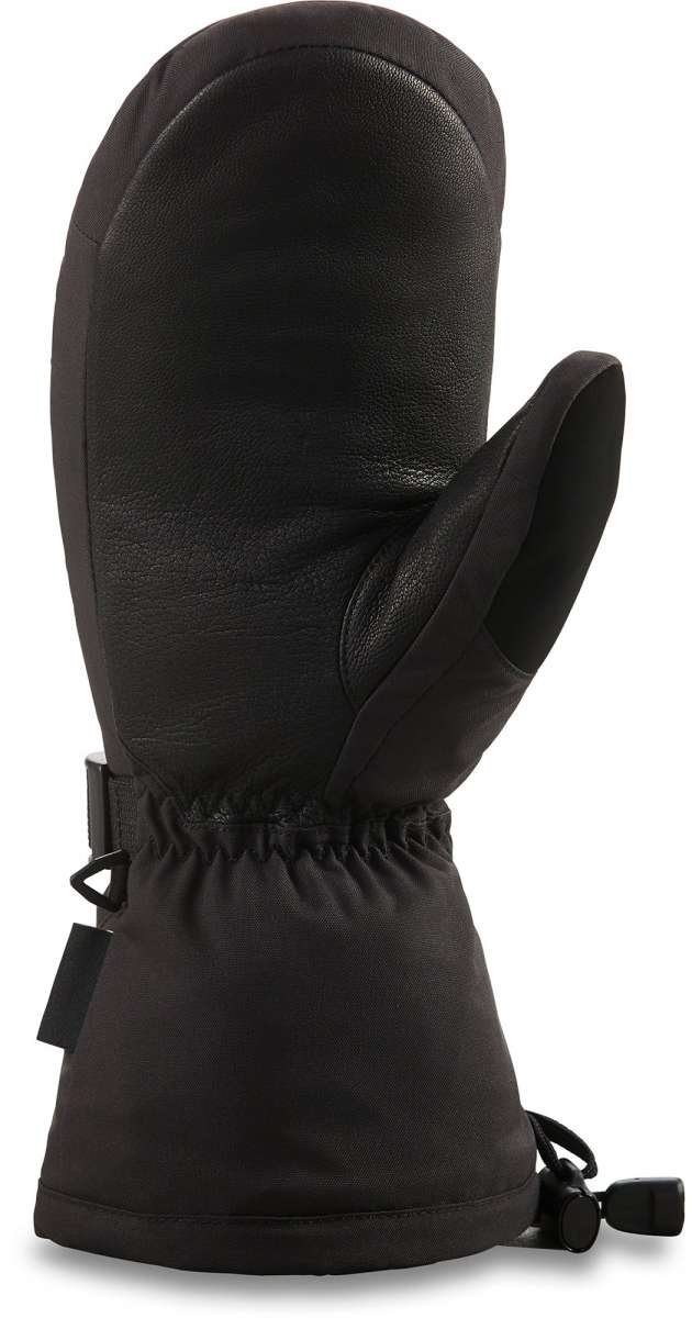 Dakine Ladies Leather Camino Mitten 2022-2023 - Black leather mitten with a black strap and buckle on wrist.