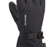 Dakine Women's Leather Sequoia GORE-TEX Glove - A black glove with a textured leather palm and thumb, featuring a zippered pocket on the wrist.