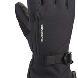 Dakine Women's Leather Sequoia GORE-TEX Glove - A black glove with a textured leather palm and thumb, featuring a zippered pocket on the wrist.