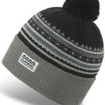 Dakine Ladies Shelby Beanie 2022-2023 - A black beanie with a gray patterned band and a gray pom-pom on top.