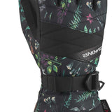 Dakine Ladies Tahoe Glove 2022-2023 - A black glove with a floral pattern of green, purple, and white flowers.