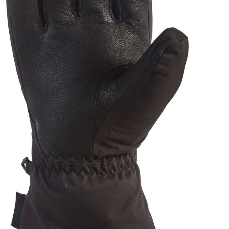 Dakine Ladies Tahoe Glove 2022-2023 - A black glove with a textured palm and thumb, featuring a small logo on the wrist strap.