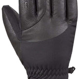 Dakine Ladies Tahoe Gloves 2024 - A pair of black gloves with a textured palm and thumb, featuring a small logo on the wrist strap.