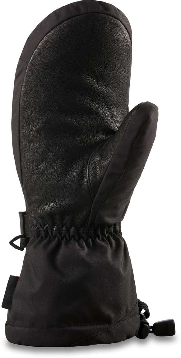 Dakine Ladies Tahoe Mitt 2022-2023 - A black mitt with a textured leather palm and thumb, featuring a small logo on the wrist strap.