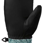 Dakine Ladies Tahoe Mittens - Pair of mittens with a light blue floral pattern on the cuff and black palms.