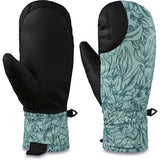 Dakine Ladies Tahoe Mittens - Pair of mittens with a light blue floral pattern on the cuff and black palms.