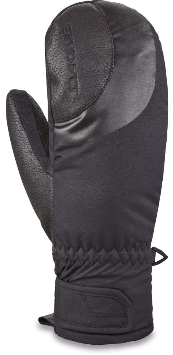 Dakine Ladies Tahoe Mittens - Pair of black mittens with a textured palm and thumb, featuring a small logo on the back of one mitten.