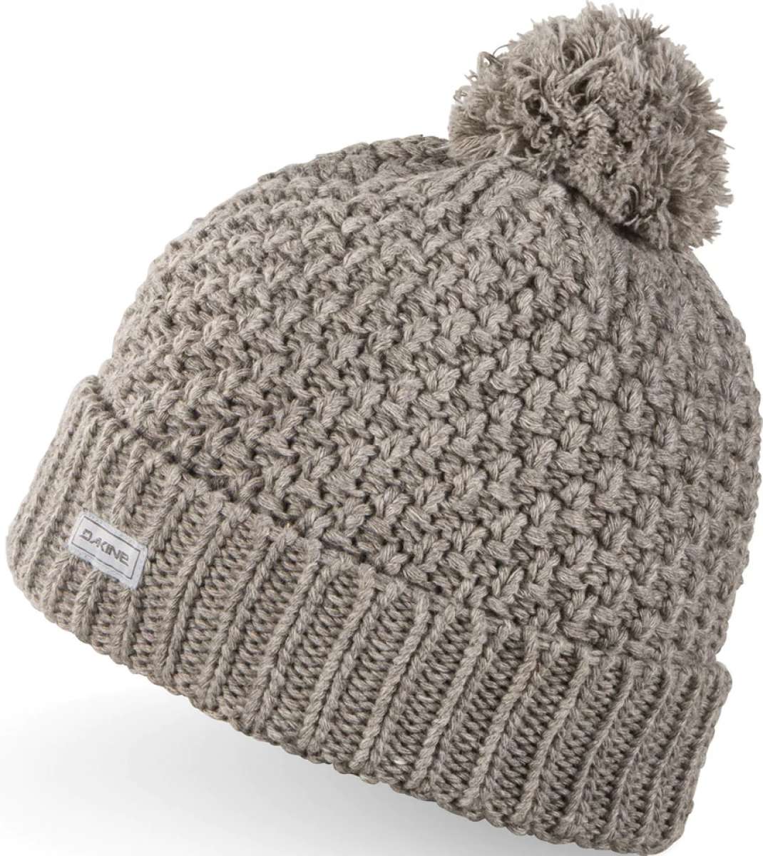 Dakine Ladies Tiffany Pom Beanie 2024 - A light grey beanie with a pom-pom on top.