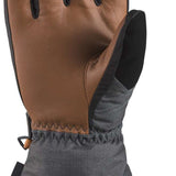 Dakine Leather Scout Gloves 2024 - A pair of brown leather gloves with black trim and stitching, featuring a quilted pattern on the back of one glove.