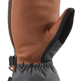 Dakine Leather Scout Mitt 2022-2023 - A brown leather mitt with a black trim and elastic wrist strap.