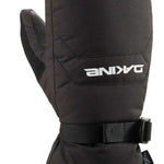 Dakine Leather Scout Mittens - A pair of black leather mittens with a quilted pattern on the back and white stitching around the edges.