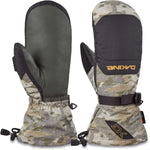 Dakine Leather Scout Mittens - Pair of mittens with dark brown leather palms and gray fleece backs, featuring a black strap on the wrist for closure.