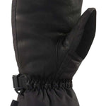 Dakine Leather Scout Mittens - Black leather mittens with a quilted pattern on the back and black straps at the wrist.