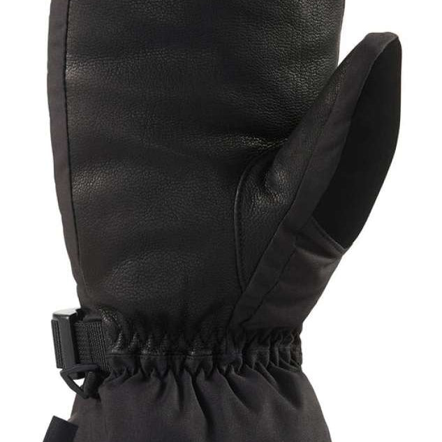 Dakine Leather Scout Mittens - Black leather mittens with a quilted pattern on the back and black straps at the wrist.
