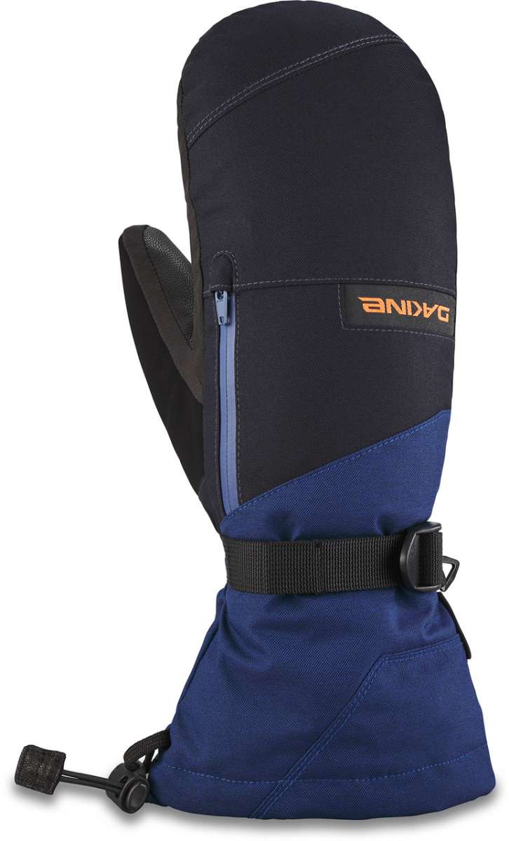 Dakine Leather Titan GORE-TEX Mitt - Mitt is black with brown leather accents and a gray palm.