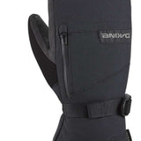Dakine Leather Titan GORE-TEX Mittens - Mittens are black with a textured leather palm and thumb, featuring a zippered pocket on the back of one mitten.