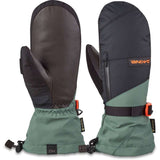 Dakine Leather Titan GORE-TEX Mittens - Mittens are black with brown leather palms and cuffs, featuring a zippered pocket on one side.