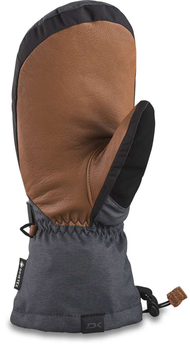 Dakine Leather Titan GORE-TEX Mittens - Mittens are brown with black trim and a textured leather palm.