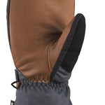 Dakine Leather Titan GORE-TEX Mittens - Mittens are brown with black trim and a textured leather palm.