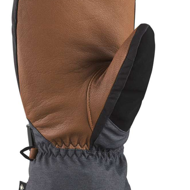 Dakine Leather Titan GORE-TEX Mittens - Mittens are brown with black trim and a textured leather palm.