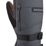 Dakine Leather Titan GORE-TEX Mittens - Mittens are dark gray with brown leather accents on palms and fingers.
