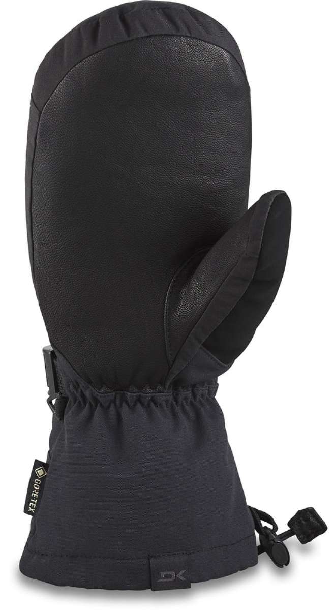 Dakine Leather Titan GORE-TEX Mittens - Mittens are black with a textured leather palm and thumb, featuring a strap closure at the wrist.