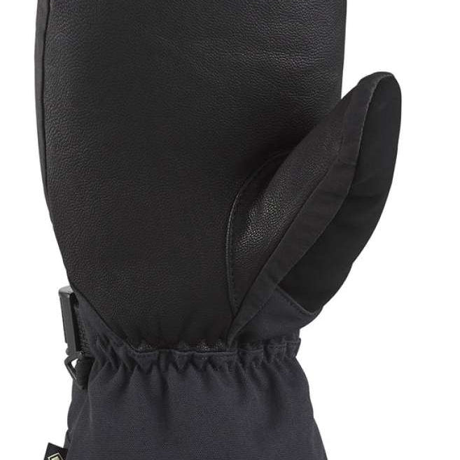 Dakine Leather Titan GORE-TEX Mittens - Mittens are black with a textured leather palm and thumb, featuring a strap closure at the wrist.