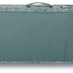 Dakine Low Roller Board Bag 2024 - A large, rectangular bag with a dark gray color and white stitching, featuring a handle on top and wheels at the bottom.