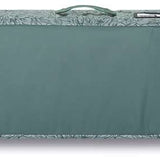 Dakine Low Roller Board Bag 2024 - A large, rectangular bag with a dark gray color and white stitching, featuring a handle on top and wheels at the bottom.