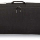 Dakine - Low Roller Board Bag 2024 is shown from a front perspective, featuring a black fabric with silver hardware and a zippered pocket on the side.