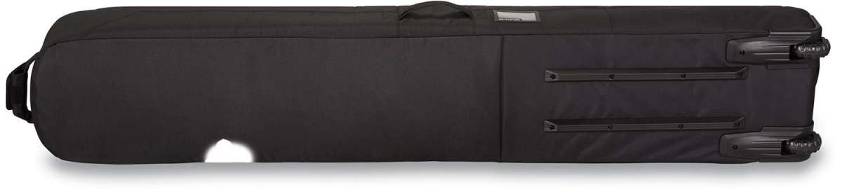 Dakine Low Roller Board Bag 2024 - Black bag with white logo on top and black wheels at the bottom.