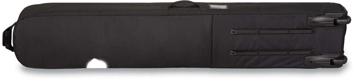 Dakine Low Roller Board Bag 2024 - Black bag with white logo on top and black wheels at the bottom.