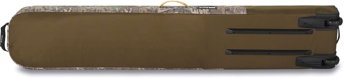 Dakine Low Roller Board Bag 2024 - Brown bag with black zipper and handle, featuring a camouflage pattern on the side.