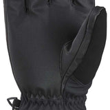 Dakine Leather Titan GORE-TEX Short Gloves 2024 - Black gloves with a textured leather palm and thumb, featuring a black elastic wrist strap.