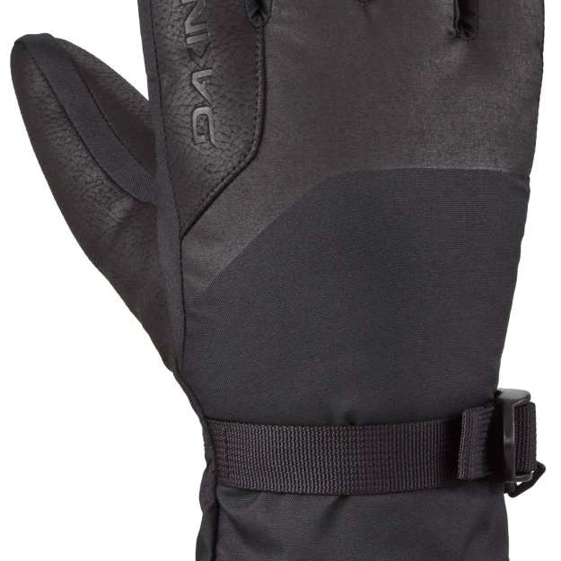Dakine Nova Short Gloves 2024 - A pair of black gloves with a textured palm and thumb, featuring a small logo on the wrist strap.