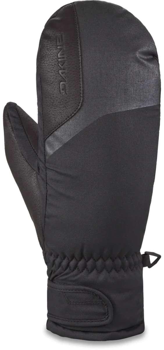 Dakine Nova Short Mittens 2024 - A pair of black mittens with a textured palm and thumb, featuring a small logo on the back of one mitten.